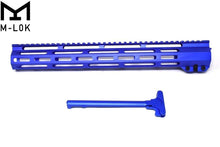 Load image into Gallery viewer, AR15 15&#39;&#39; Blue M-LOK Free Float Handguard with Blue Charging handle