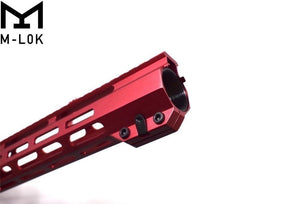 AR15 15'' Red M-LOK Handguard, Grip, Buffer Tube and Charging handle