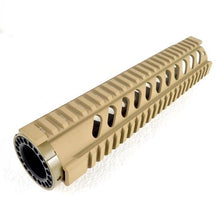 Load image into Gallery viewer, Tan Quad Rail 10&#39;&#39; Free Floating Mid Length Handguard Rail