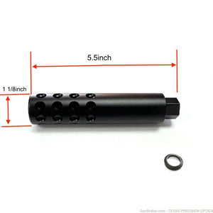 1/2x28 thread 5.5 inch extra long muzzle brake for .22LR/223/556 w/washer