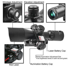 Load image into Gallery viewer, ST 2.5-10x40 Tactical Rifle Scope Combo R/G Mil-dot illuminated Green Laser with Red Dot Sight